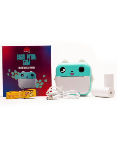ASAKY INSTANT CAMERA  LCD 2,4 GATTO CARTA TERMICA